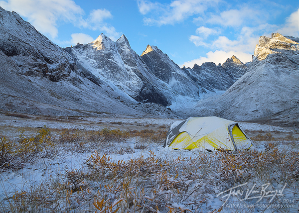 Tent in the Arrigetch Peaks, Brooks Range, Alaska