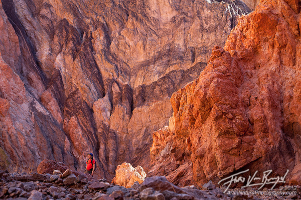 Canyon Hiker, Death Valley National Park, Colorful
