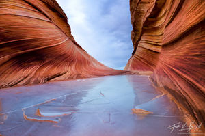 Winter Ice at the Wave, Coyote Buttes, Arizona, desert ocean