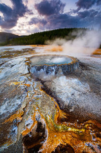 Punchbowl Springs, Yellowstone National Park, Wyoming, hot spring, bacterial mat, witches brew