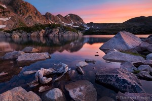 Sunrise over Island Lake, Rawah Wilderness, Colorado, peace in rawah