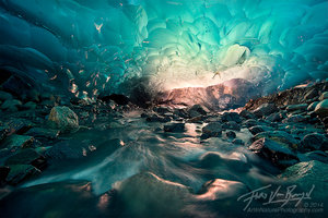 Stream under Mendenhall Glacier, Junea, Alaska