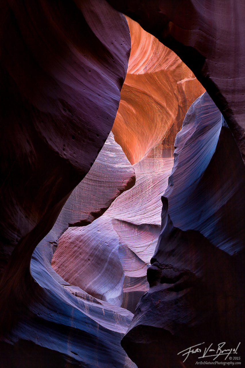 Sandstone Abstract of Color, Antelope Canyon, Arizona, teardrop of color,, photo