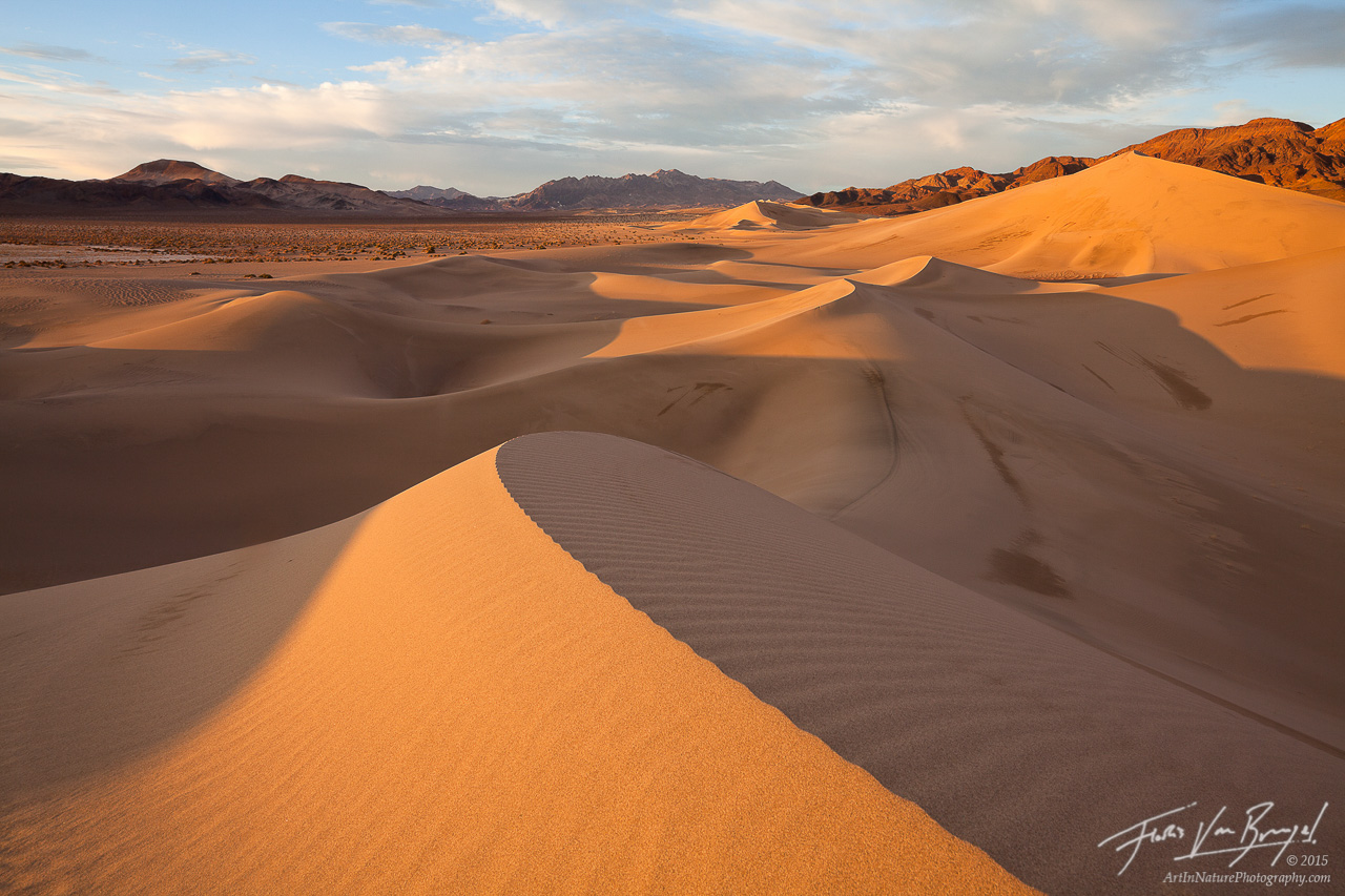 Sunset on the dunes, in California's Death Valley National Park.
